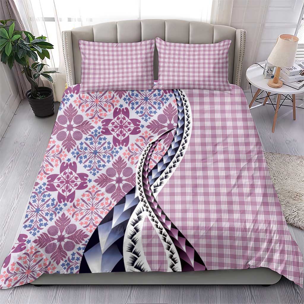 Aloha Vintage Palaka Floral Hawaiian Quilt Bedding Set Akala Motif LT9 - Polynesian Pride