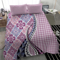 Aloha Vintage Palaka Floral Hawaiian Quilt Bedding Set Akala Motif LT9 - Polynesian Pride
