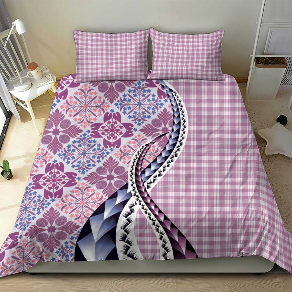 Aloha Vintage Palaka Floral Hawaiian Quilt Bedding Set Akala Motif LT9 - Polynesian Pride