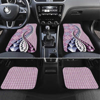 Aloha Vintage Palaka Floral Hawaiian Quilt Car Mats Akala Motif LT9 Set 4pcs Pink - Polynesian Pride