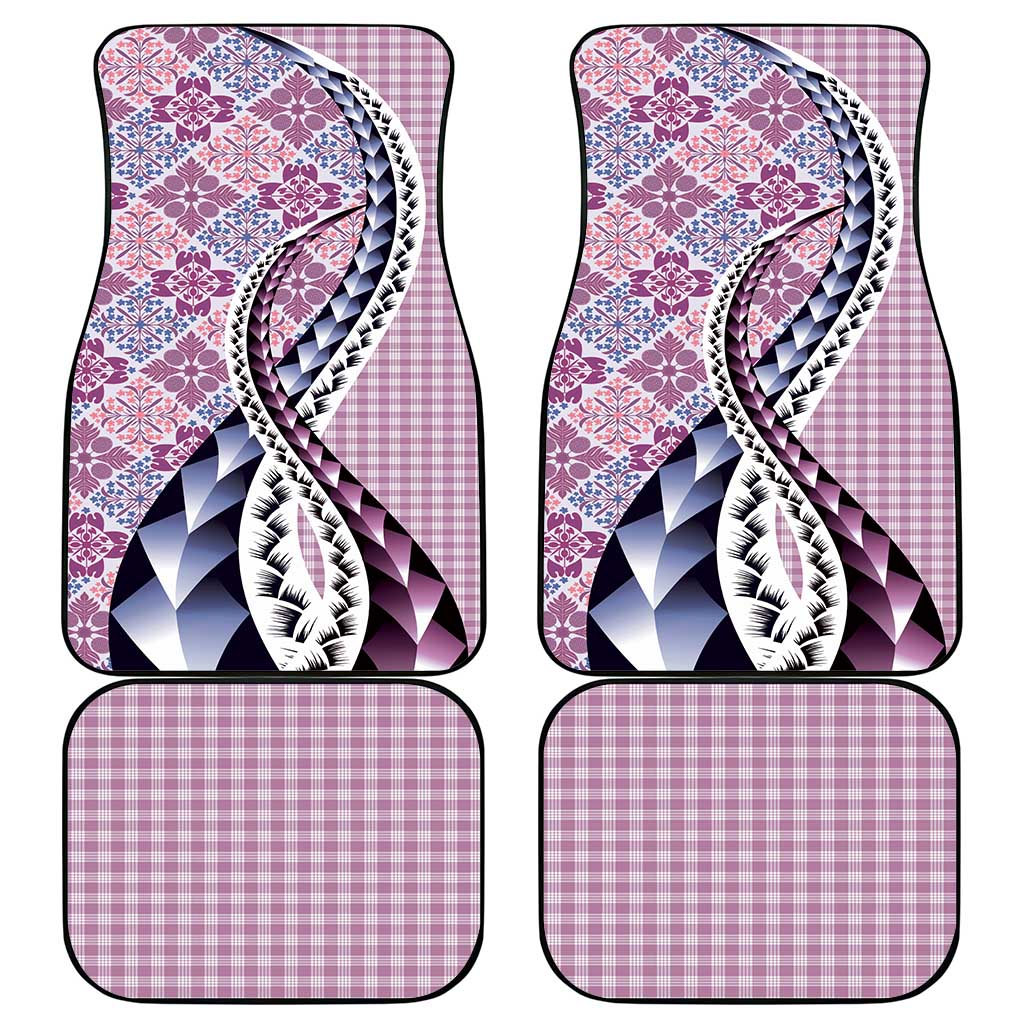 Aloha Vintage Palaka Floral Hawaiian Quilt Car Mats Akala Motif LT9 - Polynesian Pride