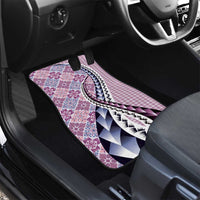 Aloha Vintage Palaka Floral Hawaiian Quilt Car Mats Akala Motif LT9 - Polynesian Pride