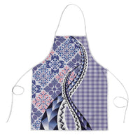 Aloha Vintage Palaka Floral Hawaiian Quilt Apron Poni Motif LT9 Purple - Polynesian Pride