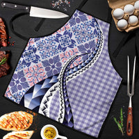 Aloha Vintage Palaka Floral Hawaiian Quilt Apron Poni Motif LT9 Purple - Polynesian Pride