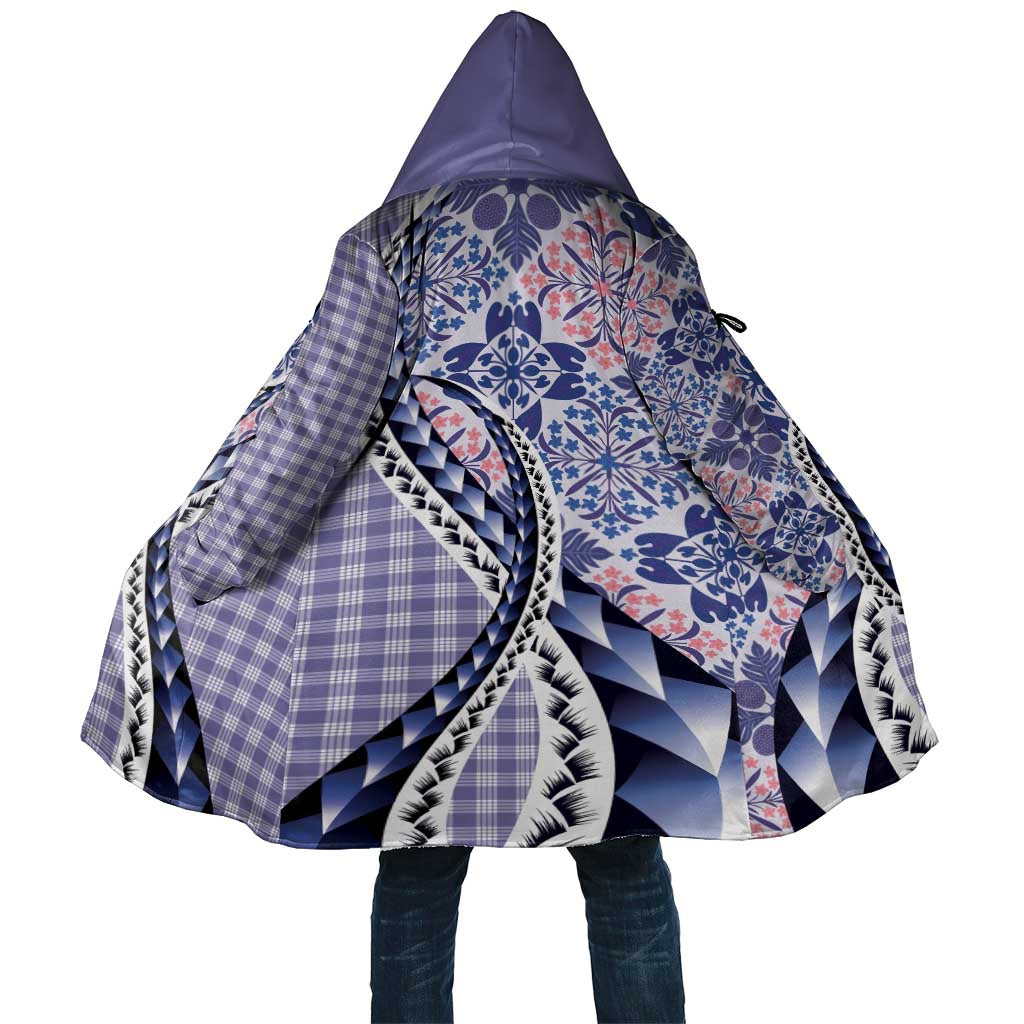 Aloha Vintage Palaka Floral Hawaiian Quilt Cloak Poni Motif LT9 Unisex Purple - Polynesian Pride