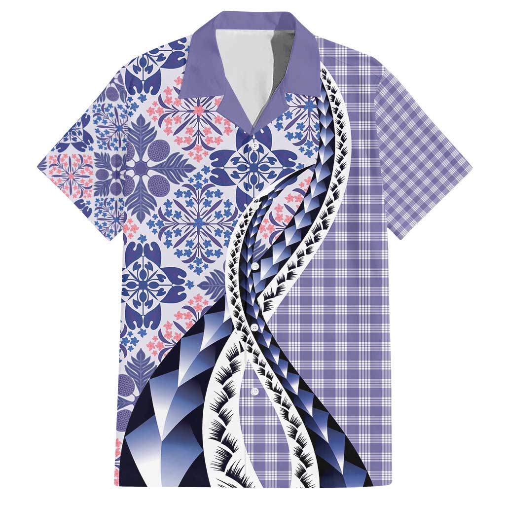 Aloha Vintage Palaka Floral Hawaiian Quilt Hawaiian Shirt Poni Motif LT9 Purple - Polynesian Pride