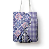 Aloha Vintage Palaka Floral Hawaiian Quilt Tote Bag Poni Motif LT9 - Polynesian Pride