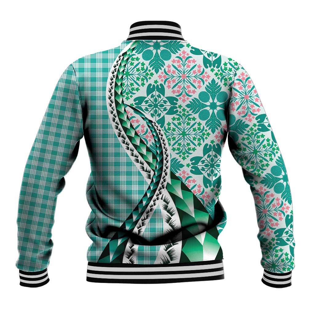 Aloha Vintage Palaka Floral Hawaiian Quilt Baseball Jacket Polu Motif LT9 - Polynesian Pride
