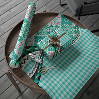 Aloha Vintage Palaka Floral Hawaiian Quilt Wrapping Paper Polu Motif LT9 - Polynesian Pride