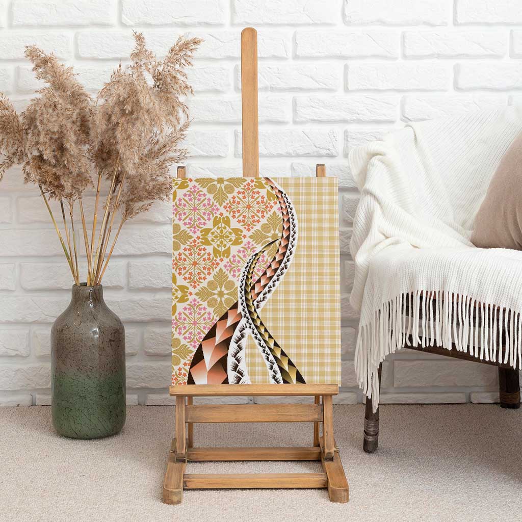 Aloha Vintage Palaka Floral Hawaiian Quilt Canvas Wall Art Melemele Motif LT9 - Polynesian Pride