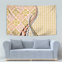 Aloha Vintage Palaka Floral Hawaiian Quilt Tapestry Melemele Motif LT9 - Polynesian Pride