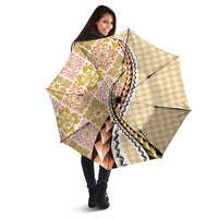 Aloha Vintage Palaka Floral Hawaiian Quilt Umbrella Melemele Motif LT9 - Polynesian Pride