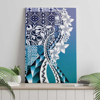 Aloha Vintage Plumeria Hawaiian Tapa Pattern Canvas Wall Art Blue Hawaiian Tapa Pattern LT9 - Polynesian Pride