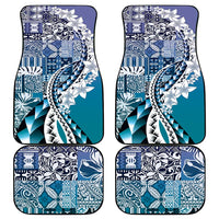 Aloha Vintage Plumeria Hawaiian Tapa Pattern Car Mats Blue Hawaiian Tapa Pattern LT9 - Polynesian Pride