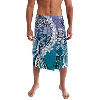 Aloha Vintage Plumeria Hawaiian Tapa Pattern Lavalava Blue Hawaiian Tapa Pattern LT9 Blue - Polynesian Pride