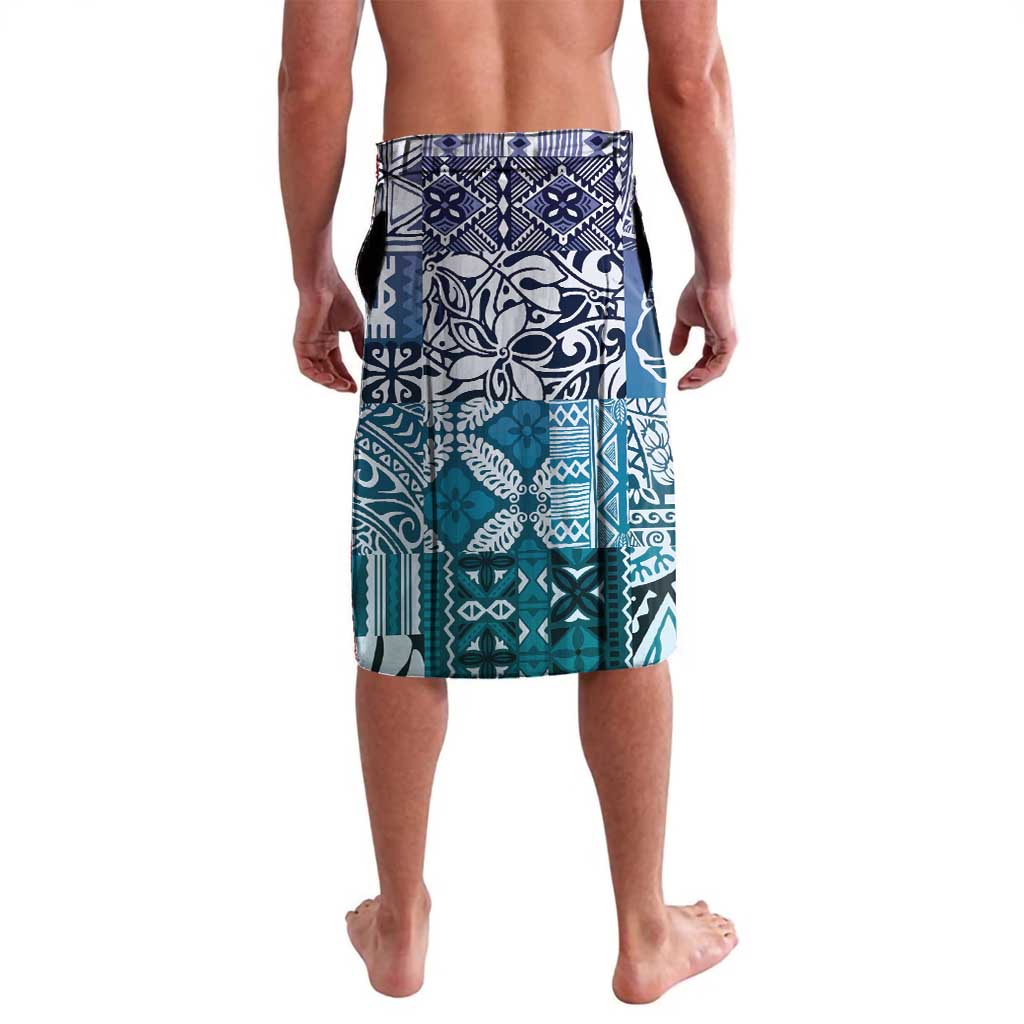 Aloha Vintage Plumeria Hawaiian Tapa Pattern Lavalava Blue Hawaiian Tapa Pattern LT9 - Polynesian Pride