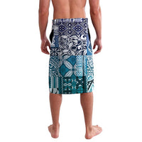 Aloha Vintage Plumeria Hawaiian Tapa Pattern Lavalava Blue Hawaiian Tapa Pattern LT9 - Polynesian Pride