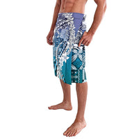 Aloha Vintage Plumeria Hawaiian Tapa Pattern Lavalava Blue Hawaiian Tapa Pattern LT9 - Polynesian Pride