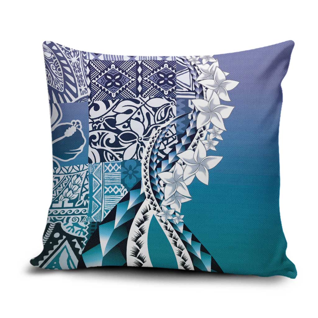 Aloha Vintage Plumeria Hawaiian Tapa Pattern Pillow Cover Blue Hawaiian Tapa Pattern LT9 Blue - Polynesian Pride