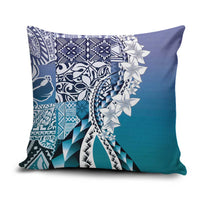 Aloha Vintage Plumeria Hawaiian Tapa Pattern Pillow Cover Blue Hawaiian Tapa Pattern LT9 Blue - Polynesian Pride