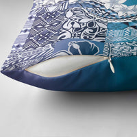 Aloha Vintage Plumeria Hawaiian Tapa Pattern Pillow Cover Blue Hawaiian Tapa Pattern LT9 - Polynesian Pride