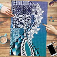 Aloha Vintage Plumeria Hawaiian Tapa Pattern Puzzle Blue Hawaiian Tapa Pattern LT9 Blue - Polynesian Pride