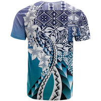 Aloha Vintage Plumeria Hawaiian Tapa Pattern T Shirt Blue Hawaiian Tapa Pattern LT9 - Polynesian Pride