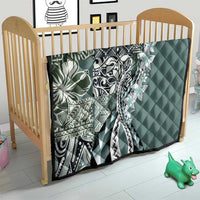 Aloha Vintage Plumeria Hawaiian Tapa Pattern Quilt Dark Turquoise Hawaiian Tapa Pattern LT9 - Polynesian Pride