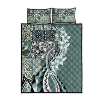 Aloha Vintage Plumeria Hawaiian Tapa Pattern Quilt Bed Set Dark Turquoise Hawaiian Tapa Pattern LT9 - Polynesian Pride