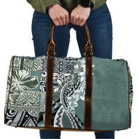 Aloha Vintage Plumeria Hawaiian Tapa Pattern Travel Bag Dark Turquoise Hawaiian Tapa Pattern LT9 Turquoise - Polynesian Pride