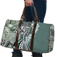 Aloha Vintage Plumeria Hawaiian Tapa Pattern Travel Bag Dark Turquoise Hawaiian Tapa Pattern LT9 - Polynesian Pride