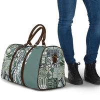 Aloha Vintage Plumeria Hawaiian Tapa Pattern Travel Bag Dark Turquoise Hawaiian Tapa Pattern LT9 - Polynesian Pride