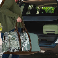 Aloha Vintage Plumeria Hawaiian Tapa Pattern Travel Bag Dark Turquoise Hawaiian Tapa Pattern LT9 - Polynesian Pride