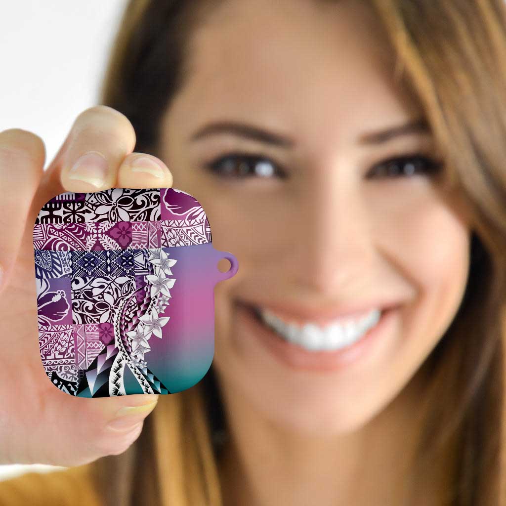 Aloha Vintage Plumeria Hawaiian Tapa Pattern AirPods Case Gradient Hawaiian Tapa Pattern LT9 - Polynesian Pride