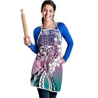 Aloha Vintage Plumeria Hawaiian Tapa Pattern Apron Gradient Hawaiian Tapa Pattern LT9 - Polynesian Pride