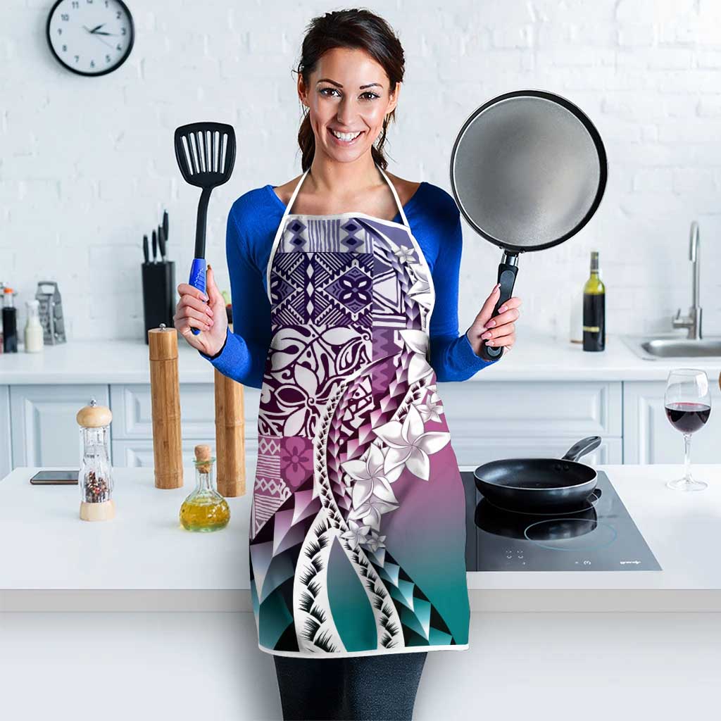 Aloha Vintage Plumeria Hawaiian Tapa Pattern Apron Gradient Hawaiian Tapa Pattern LT9 - Polynesian Pride