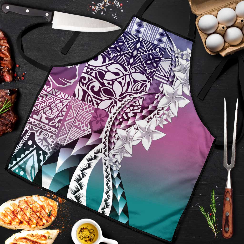 Aloha Vintage Plumeria Hawaiian Tapa Pattern Apron Gradient Hawaiian Tapa Pattern LT9 Gradient - Polynesian Pride