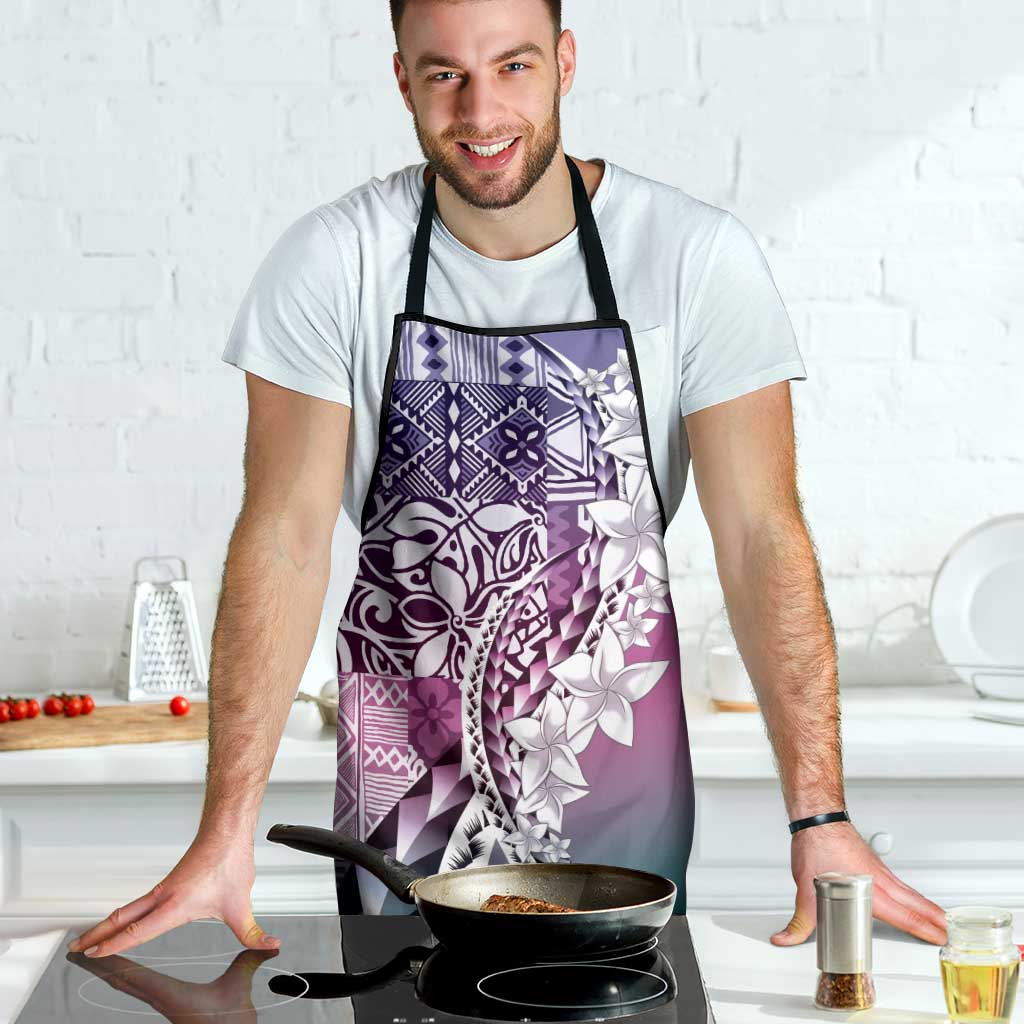 Aloha Vintage Plumeria Hawaiian Tapa Pattern Apron Gradient Hawaiian Tapa Pattern LT9 - Polynesian Pride