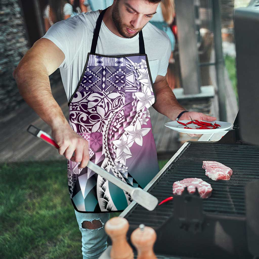 Aloha Vintage Plumeria Hawaiian Tapa Pattern Apron Gradient Hawaiian Tapa Pattern LT9 - Polynesian Pride
