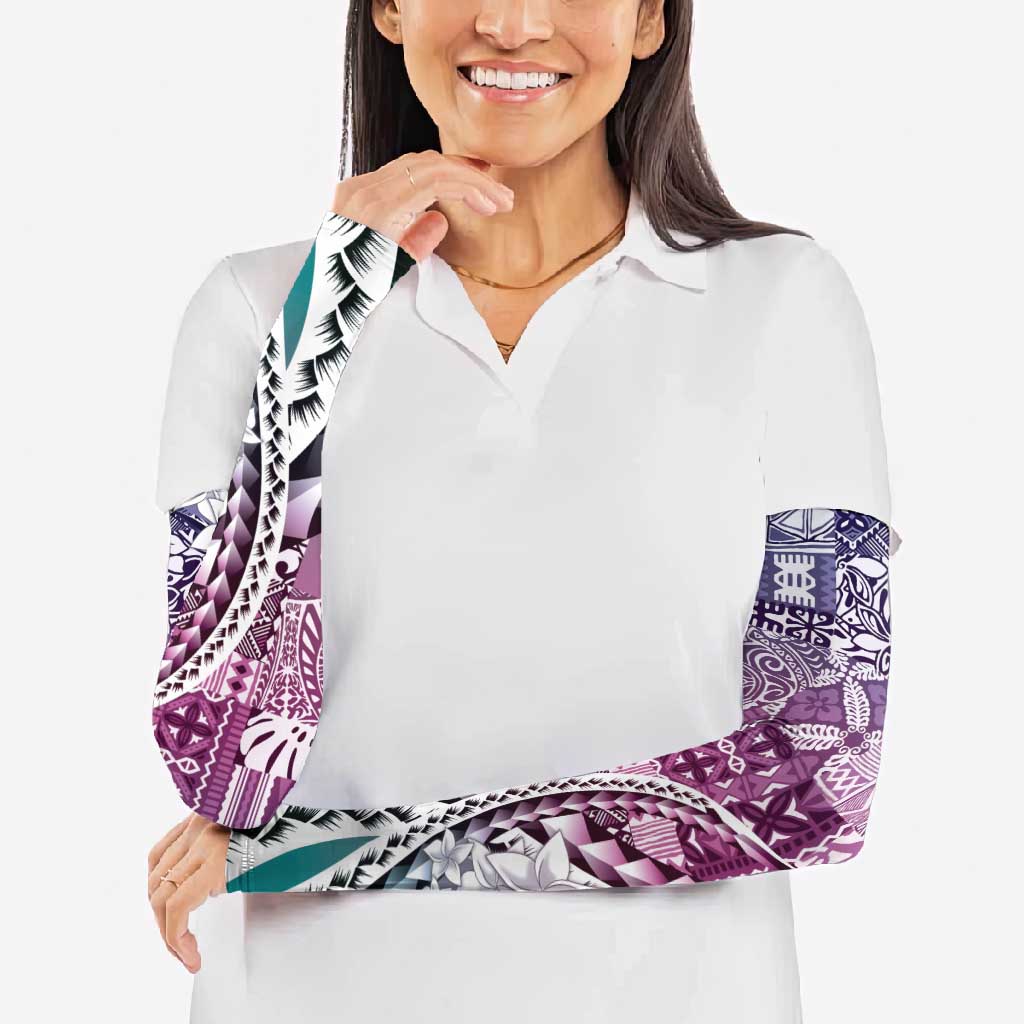 Aloha Vintage Plumeria Hawaiian Tapa Pattern Arm Sleeves Gradient Hawaiian Tapa Pattern LT9 - Polynesian Pride