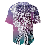 Aloha Vintage Plumeria Hawaiian Tapa Pattern Baseball Jersey Gradient Hawaiian Tapa Pattern LT9 - Polynesian Pride