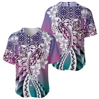 Aloha Vintage Plumeria Hawaiian Tapa Pattern Baseball Jersey Gradient Hawaiian Tapa Pattern LT9 - Polynesian Pride