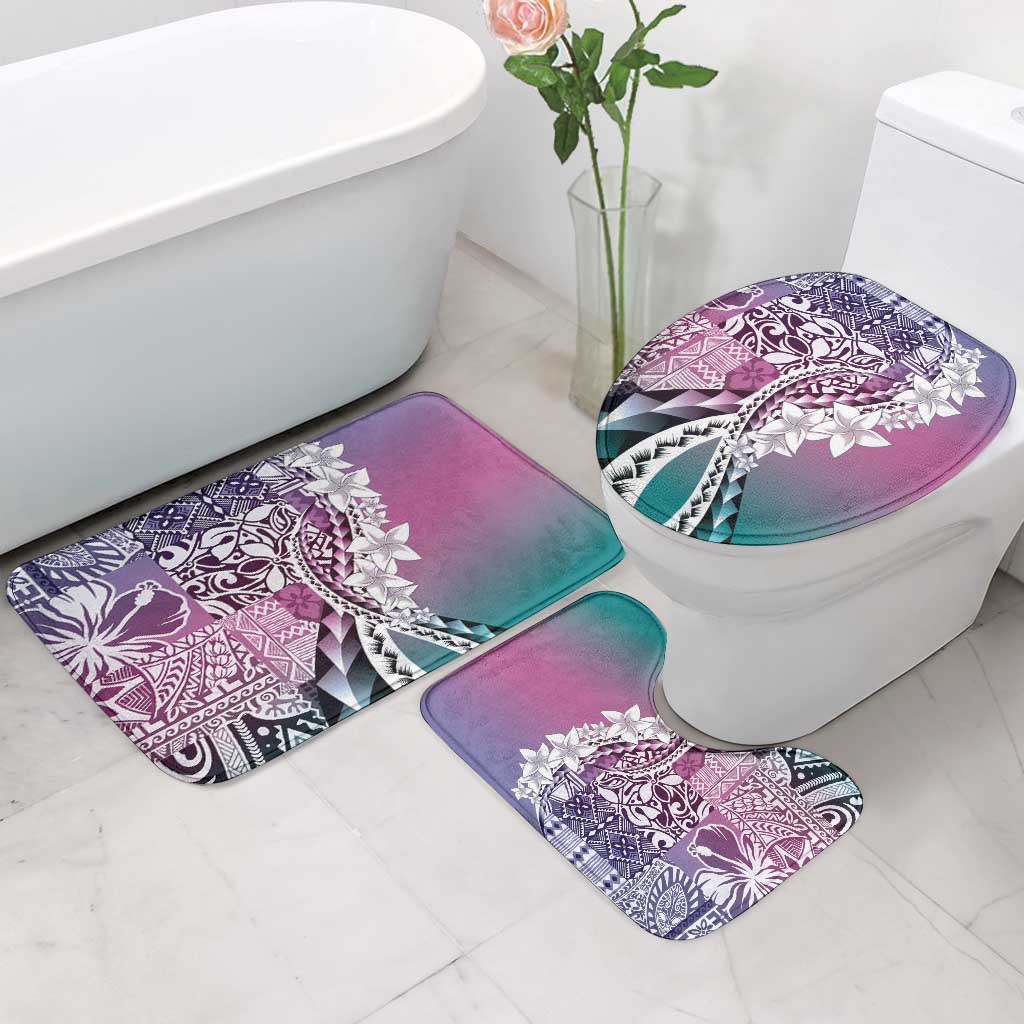 Aloha Vintage Plumeria Hawaiian Tapa Pattern Bathroom Set Gradient Hawaiian Tapa Pattern LT9 - Polynesian Pride