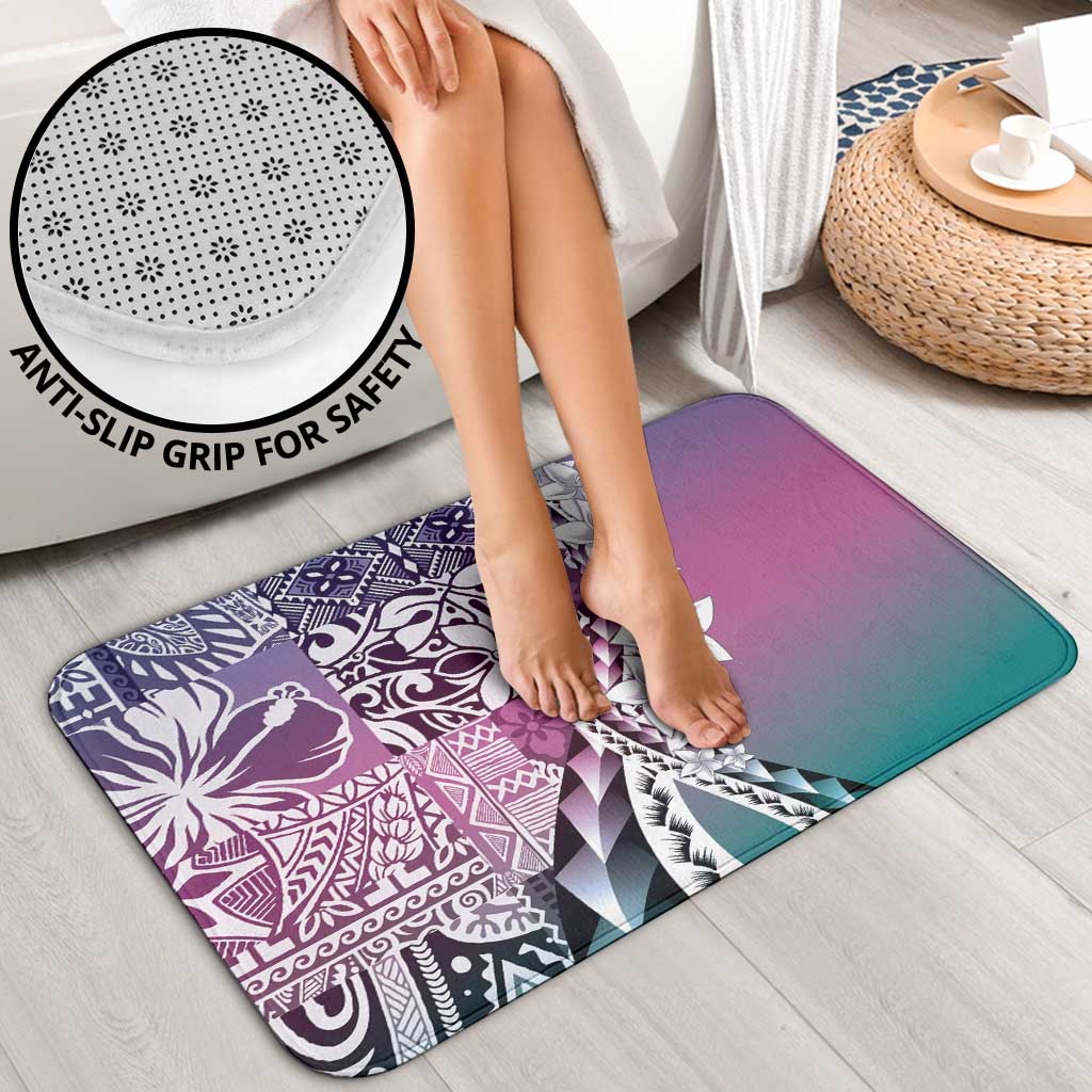 Aloha Vintage Plumeria Hawaiian Tapa Pattern Bathroom Set Gradient Hawaiian Tapa Pattern LT9 - Polynesian Pride