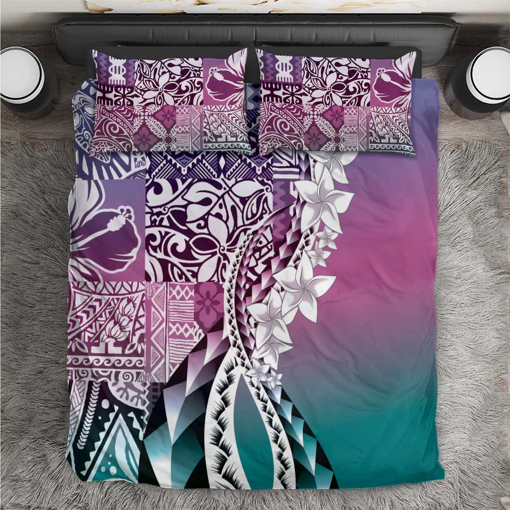 Aloha Vintage Plumeria Hawaiian Tapa Pattern Bedding Set Gradient Hawaiian Tapa Pattern LT9 Gradient - Polynesian Pride