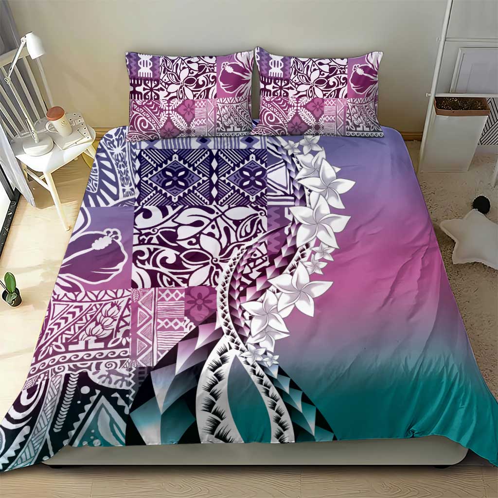 Aloha Vintage Plumeria Hawaiian Tapa Pattern Bedding Set Gradient Hawaiian Tapa Pattern LT9 - Polynesian Pride