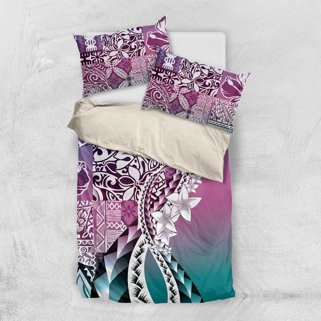 Aloha Vintage Plumeria Hawaiian Tapa Pattern Bedding Set Gradient Hawaiian Tapa Pattern LT9 US Twin 172cm x 218cm Gradient - Polynesian Pride