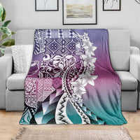 Aloha Vintage Plumeria Hawaiian Tapa Pattern Blanket Gradient Hawaiian Tapa Pattern LT9 - Polynesian Pride