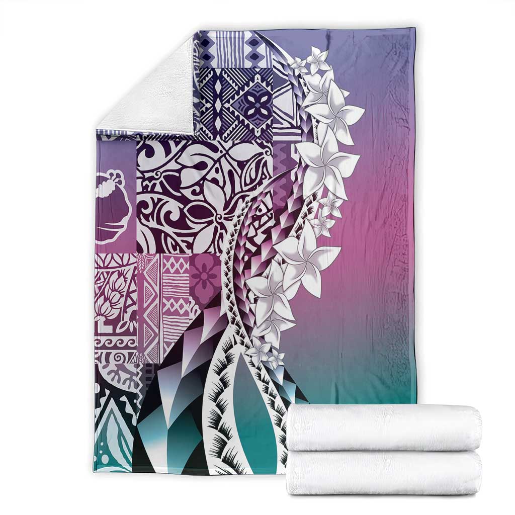 Aloha Vintage Plumeria Hawaiian Tapa Pattern Blanket Gradient Hawaiian Tapa Pattern LT9 - Polynesian Pride