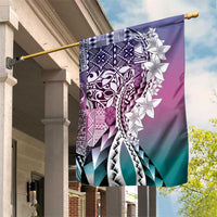 Aloha Vintage Plumeria Hawaiian Tapa Pattern Garden Flag Gradient Hawaiian Tapa Pattern LT9 House Flag Gradient - Polynesian Pride
